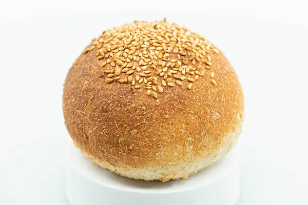 Detailed Close Fresh Baked Individual Wholemeal Bread Roll — Stock Photo, Image