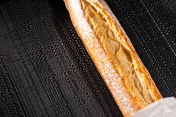 Sourdough Baguette Bread Open Honeycomb Crumb — Stock Photo, Image