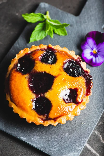 Tart Gourmet Fresco Blueberry Frangipane — Fotografia de Stock