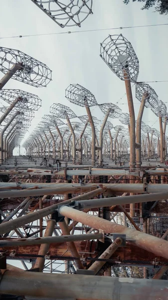 Bottom View Old Radio Station Tower Chernobyl Exclusion Zone — Foto de Stock