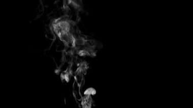 Smoke On Black Background. Smoke created by a small fire.