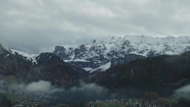 Stunning Timelapse Clouds Snowy Mountains Trentino Sudtirol Italy Low Clouds — Stockvideo