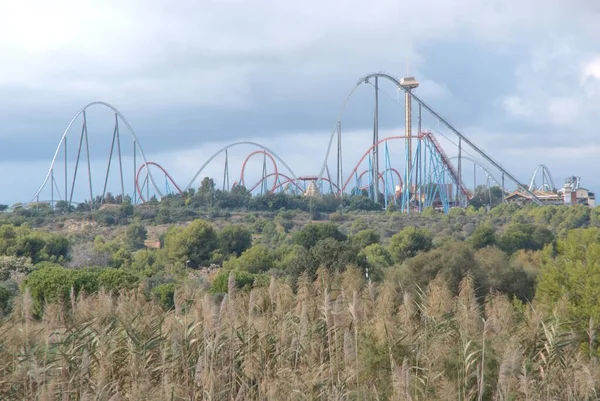 Portaventura Ist Der Größte Und Beliebteste Freizeitpark Spaniens Hier Befindet — Stockfoto