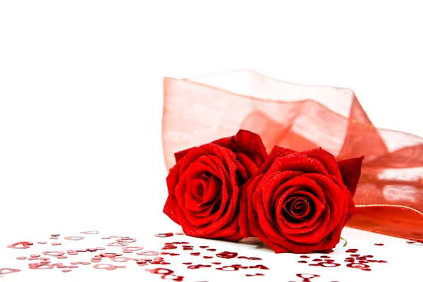 Two roses to the Valentines day — Stock Photo, Image