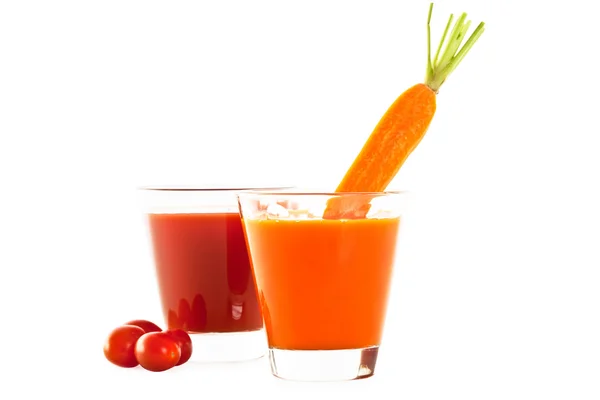 Freshly blended tomato and carrot juice — Stock Photo, Image