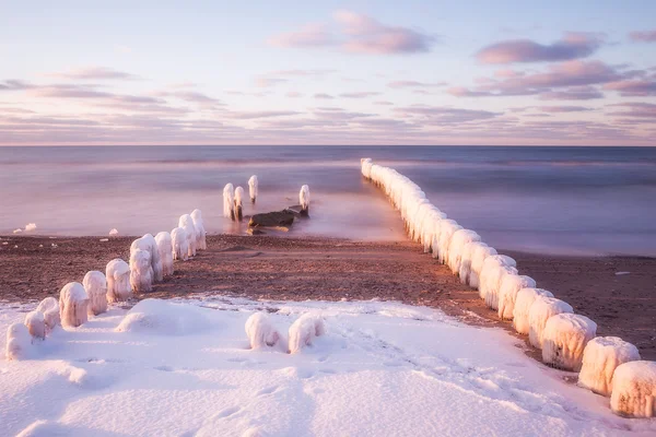 Invierno en el Mar Báltico, Polonia — Foto de Stock