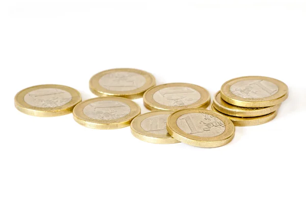 Monedas en euros — Foto de Stock