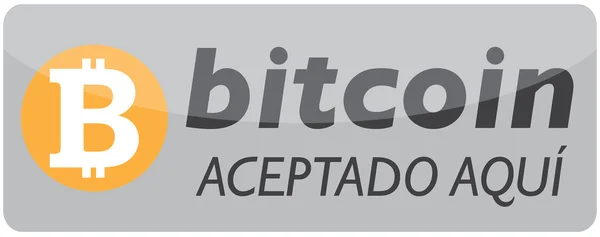 Bitcoin sinal em espanhol — Vetor de Stock