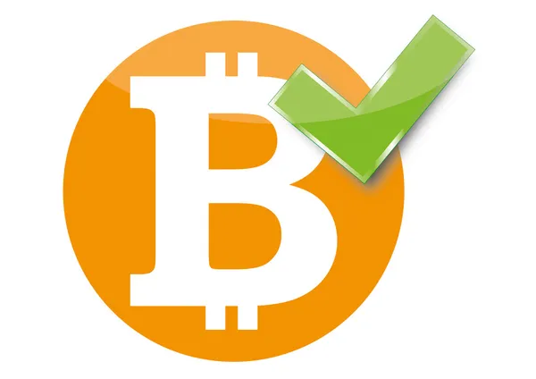 Bitcoin signe accepté — Image vectorielle