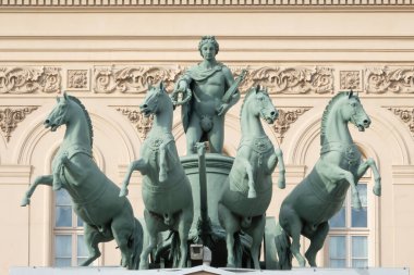 MOSCOW, Rusya - Ekim 01, 2018. Bolşoy Tiyatrosu, Quadriga Apollo