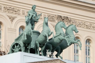 MOSCOW, Rusya - Ekim 01, 2018. Bolşoy Tiyatrosu, Quadriga Apollo