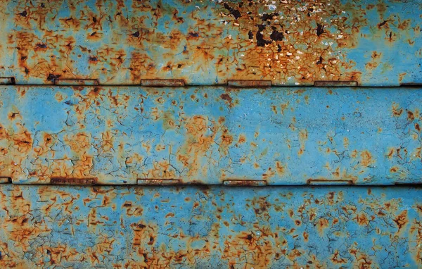 Vieille Surface Bleu Métal Rouillé Fond Grunge Bleu Vif Jaune — Photo