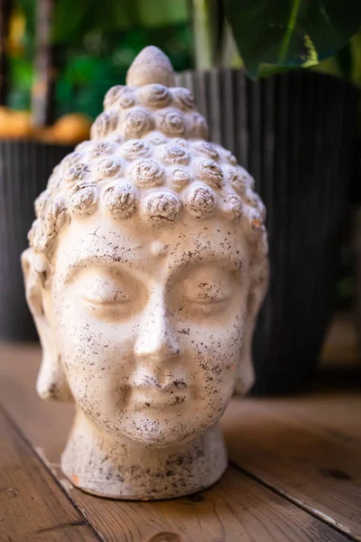 Stenskulptur Asiatisk Buddha Rummet — Stockfoto