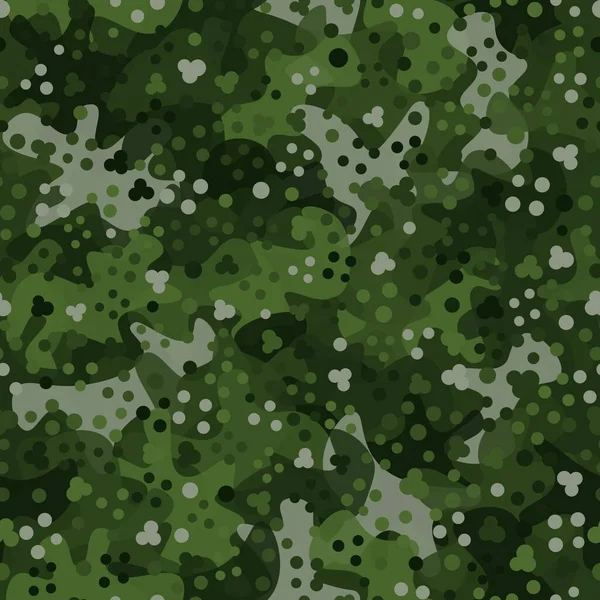 Patrón de camuflaje verde fondo sin costuras vector ilustración — Archivo Imágenes Vectoriales