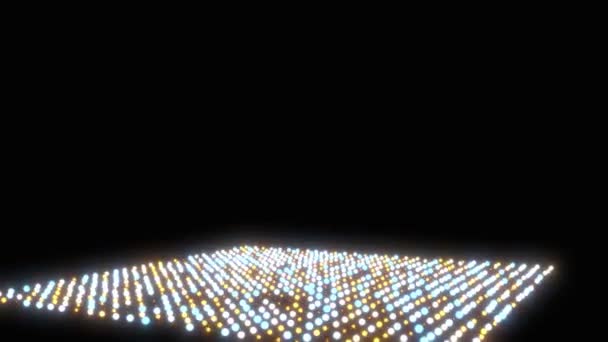 Rotating View Over Flashing Dancefloor Bright Disco Panel — Stockvideo