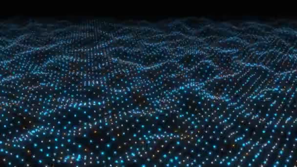 Alan derinliği olan sanal uzay. Döngülü holografik arkaplan — Stok video