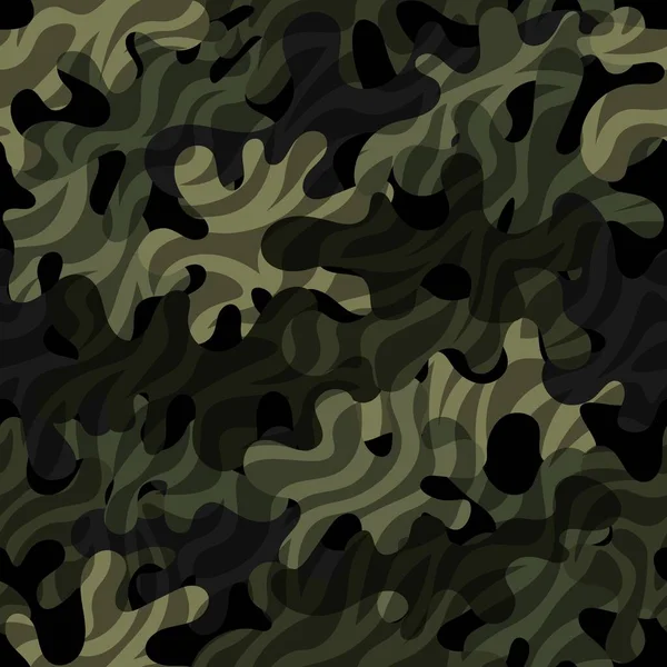 Camouflage naadloze patroon achtergrond maskeren camo herhalen afdruk — Stockvector