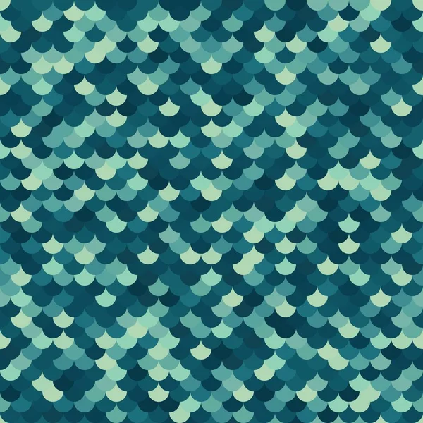 Mermaid, fish, dragon blue marine scale seamless pattern background — 图库矢量图片