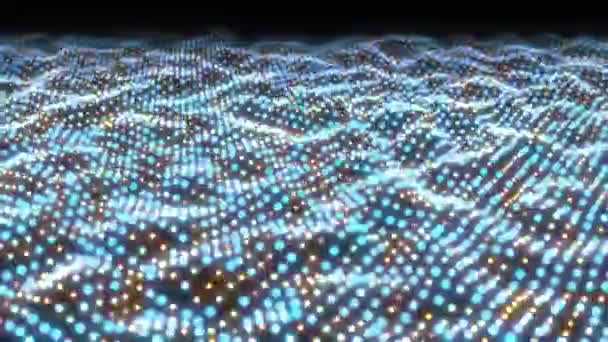 Alan derinliği olan sanal uzay. Döngülü holografik arkaplan — Stok video