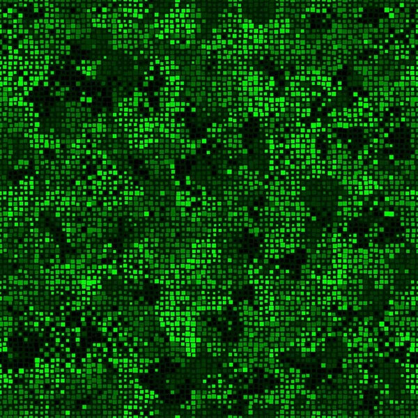 Verde esmeralda halftones pixel nuvens sem costura padrão vetor fundo textura — Vetor de Stock