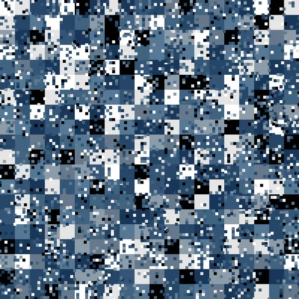 Abstrato padrão sem costura com céu azul colorido quadrados caóticos fundo — Vetor de Stock