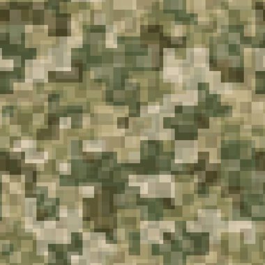 Haki rengi kaotik karoları olan soyut, dikişsiz desen