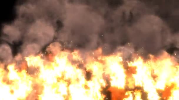 A terrible dangerous wild fire at night. Fire particle motion background — Stock Video