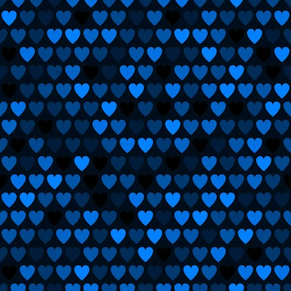 Mozaiek blauw hartpatroon. Decoratieve vectortextuur voor Valentijnsdag — Stockvector