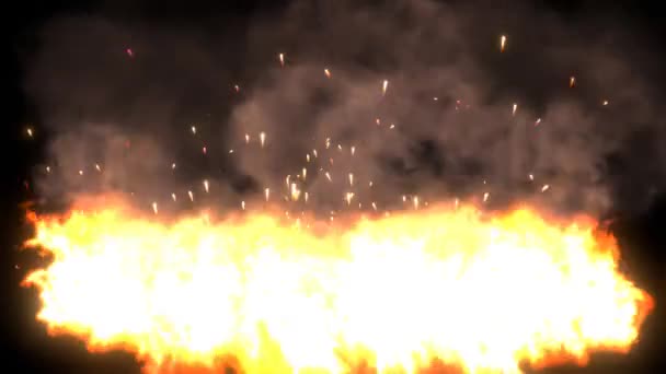 A terrible dangerous wild fire at night. Fire particle motion background — Stock Video