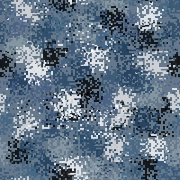 Naadloze stedelijke camouflage patroon. Het pixelpatroon op de voorgrond — Stockvector