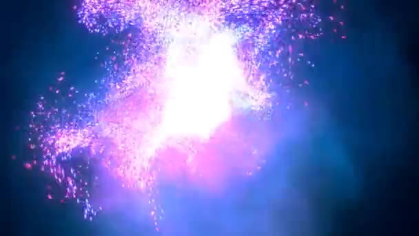 Erő csillogó gömb raj. A kék és rózsaszín bokeh fények ragyogó vizuális hatása — Stock videók