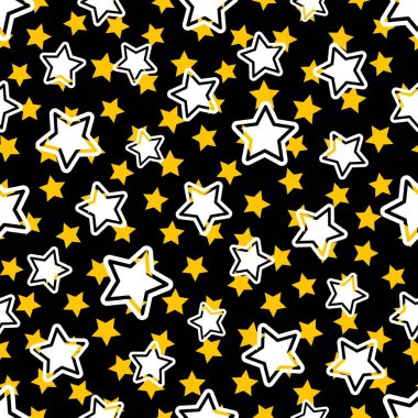 Renkli Yıldızlar yazdırma, paketleme kağıdı, dekorasyon veya kart için çocuksu arkaplan