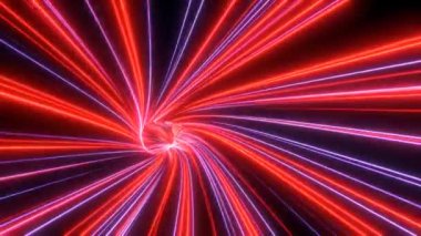 Soyut neon lambaları fütüristik Hi Tech sanal gerçeklik tüneli döngüsü