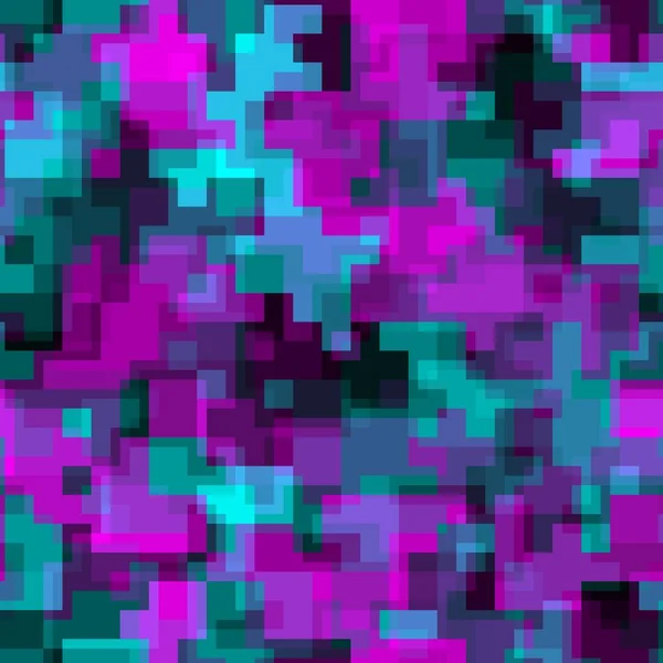 Naadloze stedelijke camouflage patroon. Het pixelpatroon op de voorgrond — Stockvector