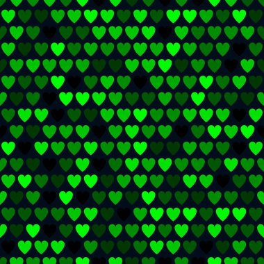Mozaik yeşil kalp deseni. Sevgililer Günü için dekoratif Vektör dokusu