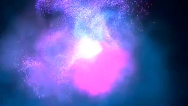 Power sparkles sphere swarm. Glow visual effect of blue and pink bokeh lights — Stock Video