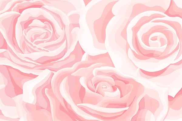 Симпатичний крупним планом квітковий м'який фон з кремовими трояндовими квітковими бруньками — стоковий вектор