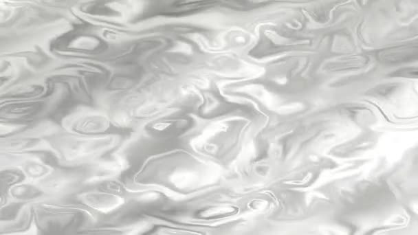 Silber Flüssiger Hintergrund Waving Water Fluid 3D Textur Abstrakte Oberfläche 4K — Stockvideo