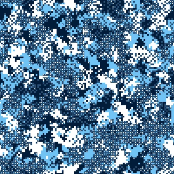 Naadloze stedelijke camouflage patroon. Het pixelpatroon op de voorgrond — Stockvector