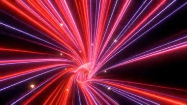 Soyut neon lambaları fütüristik Hi Tech sanal gerçeklik tüneli döngüsü