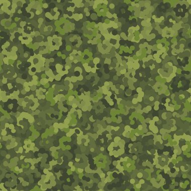 Kamuflajsız model arka planı. Klasik orman partizanı giyim tarzı kamuflaj tekrarı. Koyu yeşil yarım ton renkler, ordu tarlası ve orman dokusu. Tasarım elemanı vektör çizimi