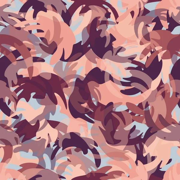 Camouflage seamless pattern background. Desert urban clothing style masking camo repeat print. Brown rust colors decorative texture. Design element vector illustration.
