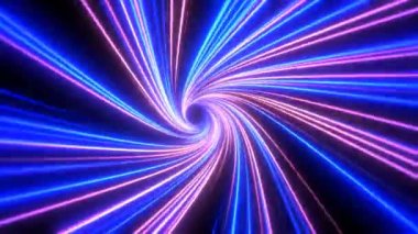 Soyut neon lambaları fütüristik Hi Tech sanal gerçeklik tüneli döngüsü