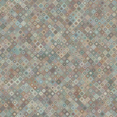 Abstract geometric seamless pattern. Marine blue, beige and gray halftone, pastel colored tiles background. Modern stylish ornament texture