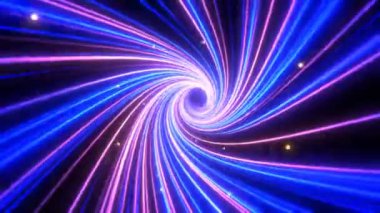 Soyut neon lambaları fütüristik Hi Tech sanal gerçeklik tüneli döngüsü