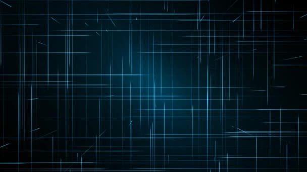 要約｜HiTech Technology wireframe黒空間における青緑の仮想グリッド — ストック動画
