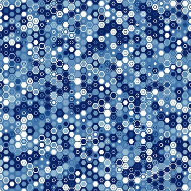 Texture military light blue colors navy camouflage seamless pattern. Urban hexagon snakeskin. Abstract army and hunting masking ornament texture. Vector illustration background