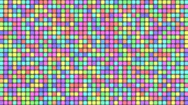 Gerçekçi halojen sahne ışıkları duvarı strobo yanıp sönen 4k vj döngü arka plan. Kromakey için arka plan görüntüleri. Müzikal dekor için öncü blok