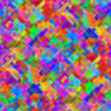 Oyuncaktaki rastgele mozaik desenler, şeker renkleri. Vektör kamuflaj desensiz tekstil izi. Arkaplan çok renkli fayanslardan oluşur. EPS10 vektör dosyası