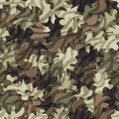 Kamuflajsız model arka planı. Zebra ve haki rengi kıyafet tarzında kamuflaj tekrarlanıyor. Zeytin ve ten rengi orman dokusu. Vektör illüstrasyonu.